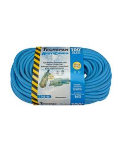 100FT ArctiCord Blue Extension Cord, Single-Tap, 14/3, 13A, 1625W