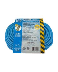100FT ArctiCord Blue Extension Cord, Single-Tap, 12/3, 15A, 1875W