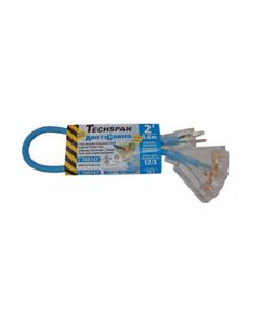 EXTENSION CORD COLD WTHR 3TAP BLUE 12/3 2FT