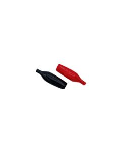 BATT ALLIGATOR CLIP VINYL BOOTS ONLY 1 BLACK+1 RED=1PAIR