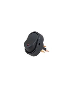 Switch Rocker On Off SPST 30A 12Vdc Red Oval LED