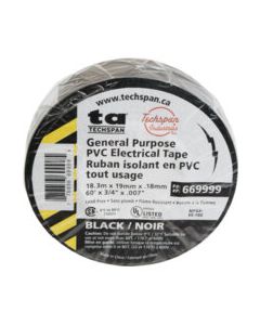 TAPE PVC ELEC BLACK 18.3M(60FT) ROLL