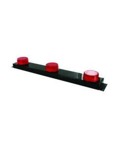 3/ROW ID LMP RED LED RND 2Inch BLKSTLFRM