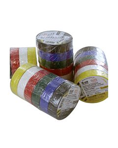 TAPE PVC ELEC BLACK/BLUE/GREEN/RED/WHITE/YELLOW 20PKS(120 ROLLS)/CTN