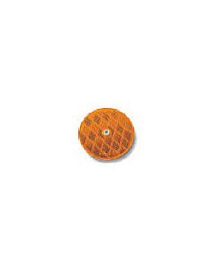 Amber Round Reflector, 3-1/8" Diameter, Centre Hole Mount