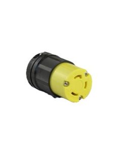 TWISTING FEMALE CONNECTOR, 30A 125VAC 1PH, 2P3W, YELLOW POLYCARBONATE