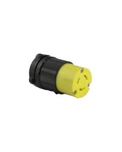 TWISTING FEMALE CONNECTOR, 20A 125VAC 1PH, 2P3W, YELLOW POLYCARBONATE