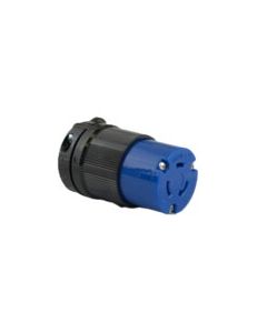 TWISTING FEMALE CONNECTOR, 20A 250VAC 1PH, 2P3W, BLUE POLYCARBONATE