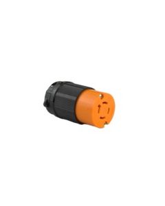 TWISTING FEMALE CONNECTOR, 20A 125/250VAC 1PH, 3P4W, ORANGE POLYCARBONATE