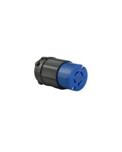 TWISTING FEMALE CONNECTOR, 20A 250VAC 3PH, 3P4W, BLUE POLYCARBONATE