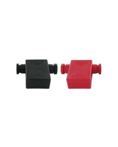 BATT TERM BOOT [FLAG] 2/0GA BLACK/RED 1PAIR