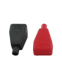 Battery Terminal Covers, 2-1GA Straight, 1 Black & 1 Red (1 Pair)