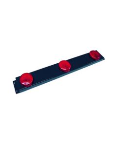 3/ROW ID LMP RED ROUND 2Inch BLKSTLFRM