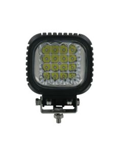 LED Tractor/Utility Lamp, 10° Spot Beam, 4800 Lumens, 5" Square - Aluminum Housing (9-32VDC) Glass Lens