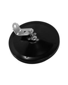 MIR CNVX BLK STL ROUND 6InchDIA