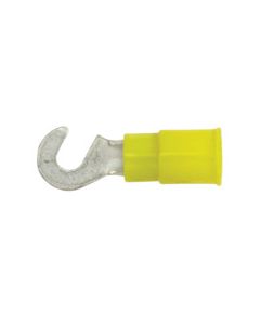 12-10GA (Yellow) PVC Insulated Hook Terminals, #6 Stud (1000pcs/pk) - Professional Series