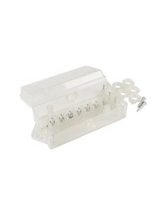 TERMINAL BLOCK JUNC BOX 7 #10-32 STUDS CLEAR-12PK