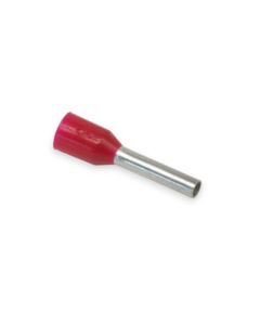 18 AWG Insulated Single Ferrule - 12mm - Red - 500pc/pk