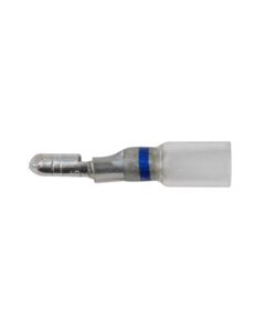 16-14GA (Blue Stripe) 'Crimp & Shrink' 0.156" Male Bullet Connectors (25pcs/pk) - See-Thru Series