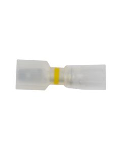 12-10GA (Yellow Stripe) 'Crimp & Shrink' 1/4" Male Disconnects (25pcs/pk) - See-Thru Series