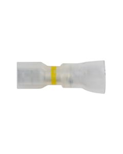 12-10GA (Yellow Stripe) 'Crimp & Shrink' 1/4" Female Disconnects (25pcs/pk) - See-Thru Series
