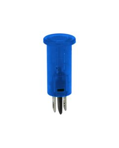 Blue Indicator/Pilot Light. For 12-24VDC & 110-220VAC Applications. Polycarbonate Housing, Snap-In Type