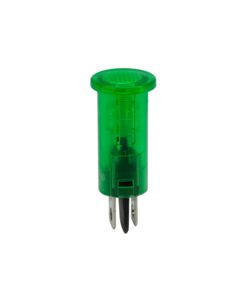 Green Indicator/Pilot Light. For 12-24VDC & 110-220VAC Applications. Polycarbonate Housing, Snap-In Type