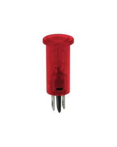 Red Indicator/Pilot Light. For 12-24VDC & 110-220VAC Applications. Polycarbonate Housing, Snap-In Type