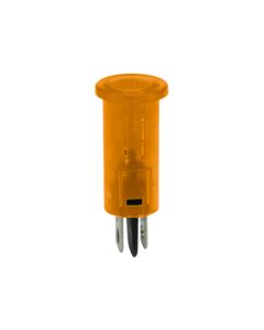 Amber Indicator/Pilot Light. For 12-24VDC & 110-220VAC Applications. Polycarbonate Housing, Snap-In Type