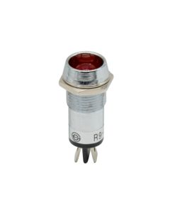 Red Indicator/Pilot Light. For 12-24VDC Applications. Aluminum Housing,Fits Panels 5.1mm to 7.6mm Thick