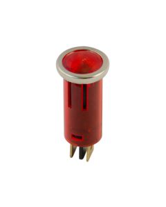 Red Indicator/Pilot Light. For 12VDC Applications. Nylon Housing, Snap-In Type