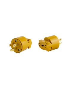 Industrial-Grade Male Plug. Conforms to NEMA 5-15P, Yellow
