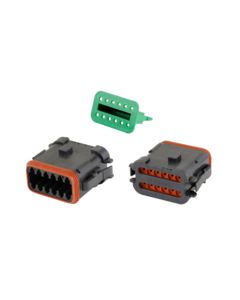 12-Way Plug; DT-Series Housing+Wedgelock Set (#DT06-12SA-EP08, Protective End Cap + W12S-P012), Protective End Cap