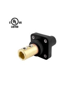 Set Screw Female Receptacle - 400A 600V - #6 - 4/0 AWG - Black Santoprene - Brass Contacts