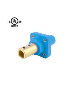 Set Screw Female Receptacle - 400A 600V - #6 - 4/0 AWG - Blue Santoprene - Brass Contacts