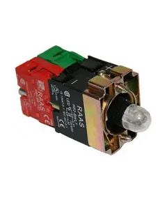 Illuminated Push Button Holder Block - w/LED Amber - 240V NO/NC