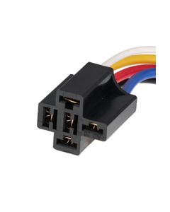 5-Wire Pigtail Harness for 4 or 5-Terminal HD Relays (2 x 18GA, 3 x 14GA) - 12" Leads