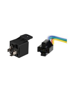 5-Terminal Relay & Pigtail Combination Pack; (24VDC), Form 'C' (SPDT) w/Attached Mounting Bracket 40A|30A Resistor Suppressor